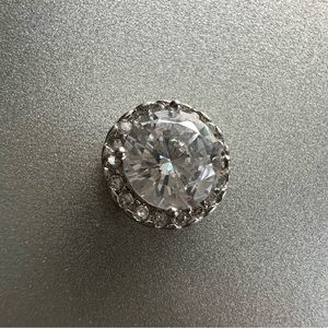 Stamped 925 Sterling Silver Round Halo Pendant